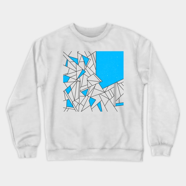 Black and blue geometric pattern Crewneck Sweatshirt by mailboxdisco